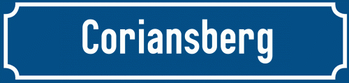 Straßenschild Coriansberg zum kostenlosen Download