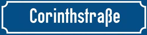 Straßenschild Corinthstraße