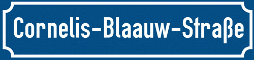 Straßenschild Cornelis-Blaauw-Straße