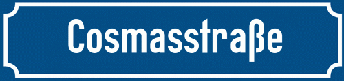 Straßenschild Cosmasstraße