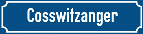 Straßenschild Cosswitzanger
