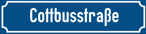Straßenschild Cottbusstraße zum kostenlosen Download