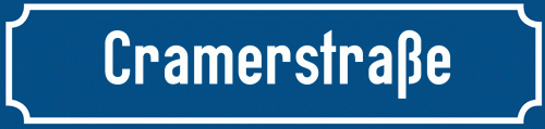 Straßenschild Cramerstraße