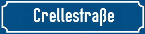 Straßenschild Crellestraße zum kostenlosen Download