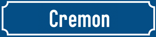 Straßenschild Cremon