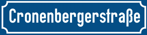 Straßenschild Cronenbergerstraße zum kostenlosen Download
