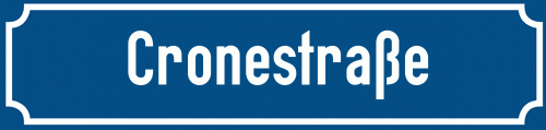 Straßenschild Cronestraße