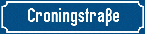 Straßenschild Croningstraße