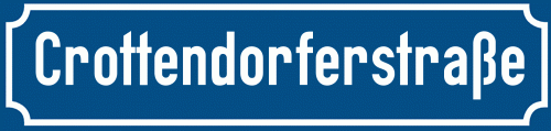 Straßenschild Crottendorferstraße zum kostenlosen Download
