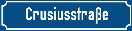 Straßenschild Crusiusstraße