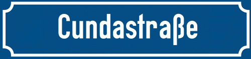 Straßenschild Cundastraße zum kostenlosen Download