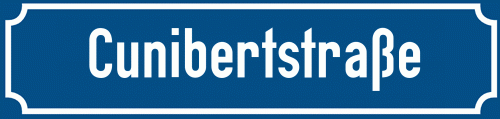 Straßenschild Cunibertstraße