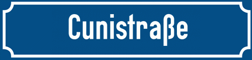 Straßenschild Cunistraße zum kostenlosen Download