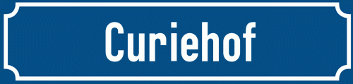 Straßenschild Curiehof