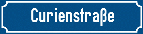 Straßenschild Curienstraße