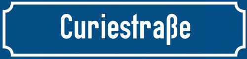 Straßenschild Curiestraße