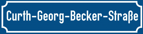 Straßenschild Curth-Georg-Becker-Straße zum kostenlosen Download