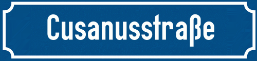 Straßenschild Cusanusstraße