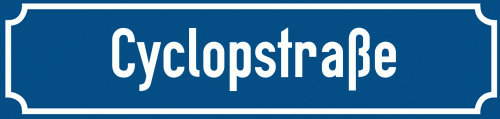 Straßenschild Cyclopstraße zum kostenlosen Download