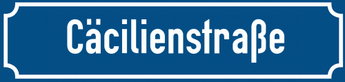 Straßenschild Cäcilienstraße zum kostenlosen Download