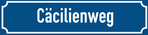 Straßenschild Cäcilienweg zum kostenlosen Download