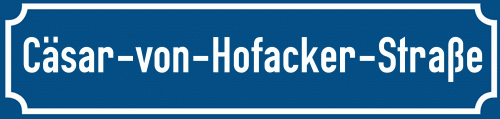 Straßenschild Cäsar-von-Hofacker-Straße