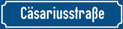 Straßenschild Cäsariusstraße zum kostenlosen Download