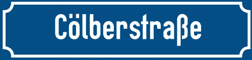 Straßenschild Cölberstraße