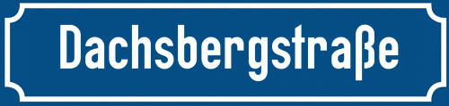 Straßenschild Dachsbergstraße