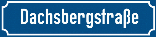 Straßenschild Dachsbergstraße zum kostenlosen Download