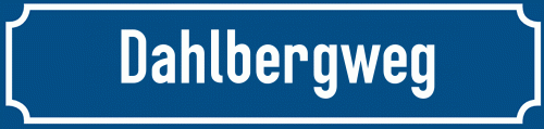 Straßenschild Dahlbergweg