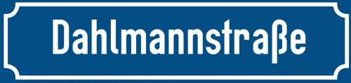 Straßenschild Dahlmannstraße