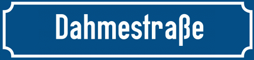 Straßenschild Dahmestraße zum kostenlosen Download