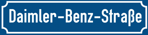 Straßenschild Daimler-Benz-Straße