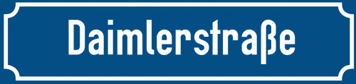 Straßenschild Daimlerstraße zum kostenlosen Download