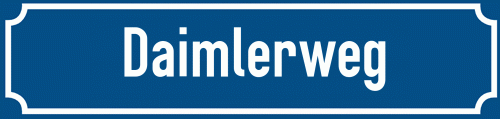 Straßenschild Daimlerweg zum kostenlosen Download