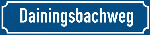 Straßenschild Dainingsbachweg