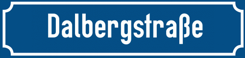 Straßenschild Dalbergstraße