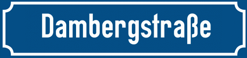 Straßenschild Dambergstraße