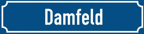 Straßenschild Damfeld