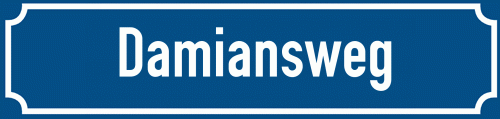 Straßenschild Damiansweg