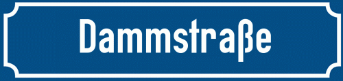 Straßenschild Dammstraße