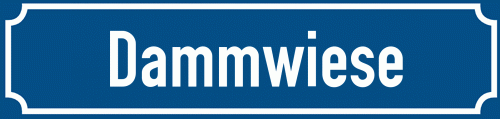 Straßenschild Dammwiese
