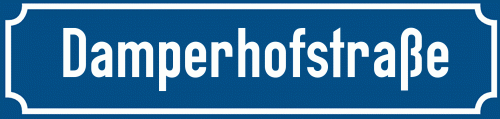 Straßenschild Damperhofstraße