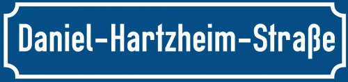 Straßenschild Daniel-Hartzheim-Straße