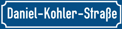 Straßenschild Daniel-Kohler-Straße