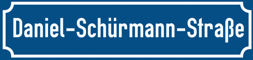Straßenschild Daniel-Schürmann-Straße zum kostenlosen Download
