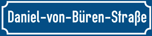 Straßenschild Daniel-von-Büren-Straße zum kostenlosen Download