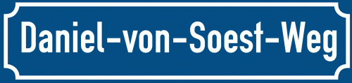Straßenschild Daniel-von-Soest-Weg zum kostenlosen Download