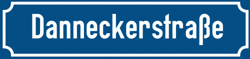 Straßenschild Danneckerstraße zum kostenlosen Download